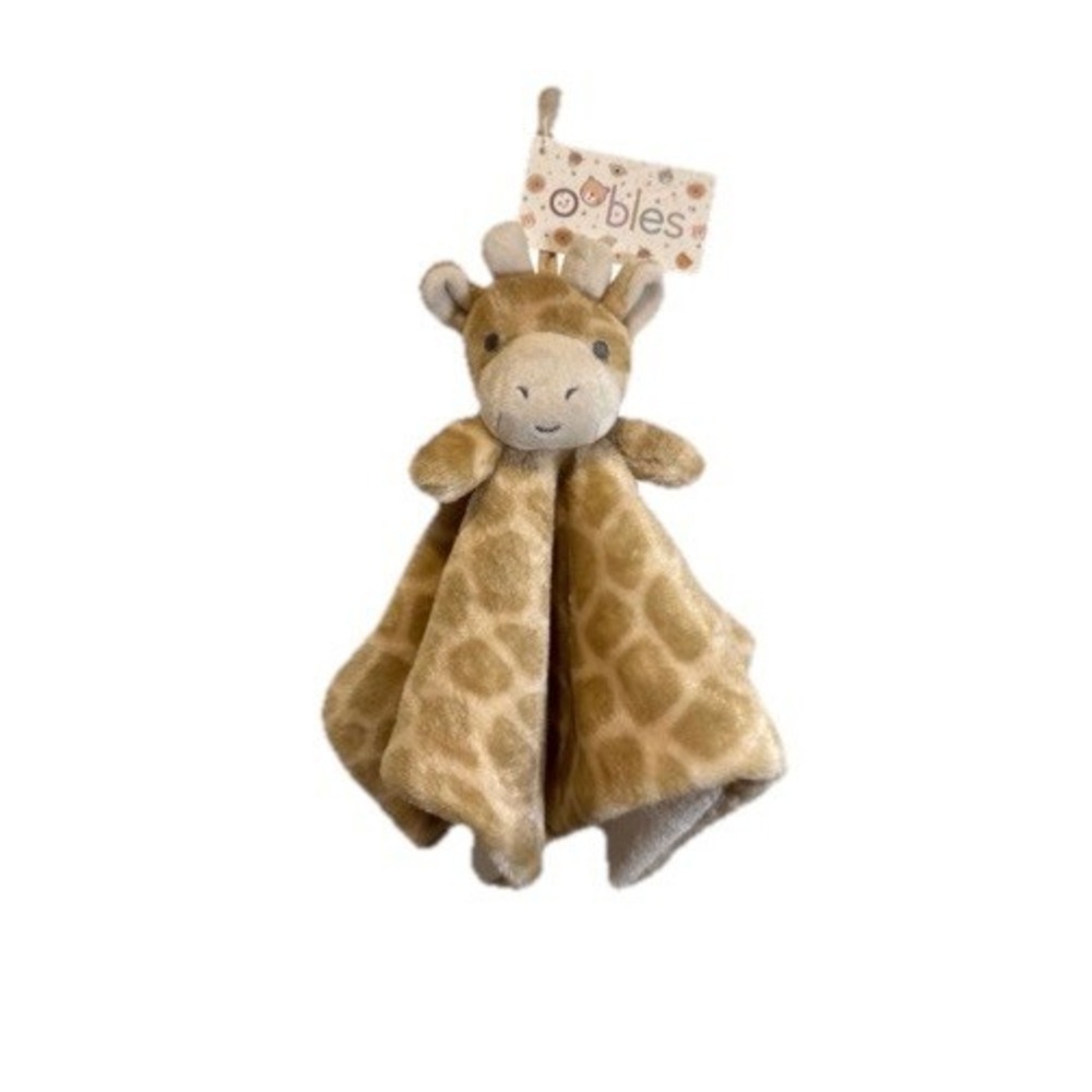 NWT Oobles Baby Giraffe Security Blanket Lovey Rattle Plush Comfort Toy Danbar